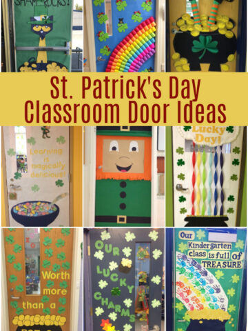 Collage of St. Patrick's Day Classroom Door Ideas