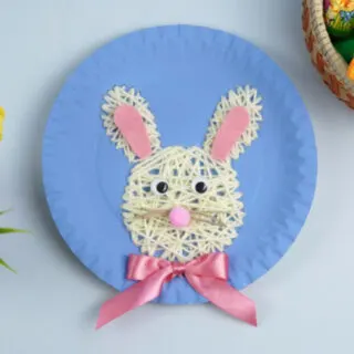 Paper Plate Easter Bunny Yarn Craft
