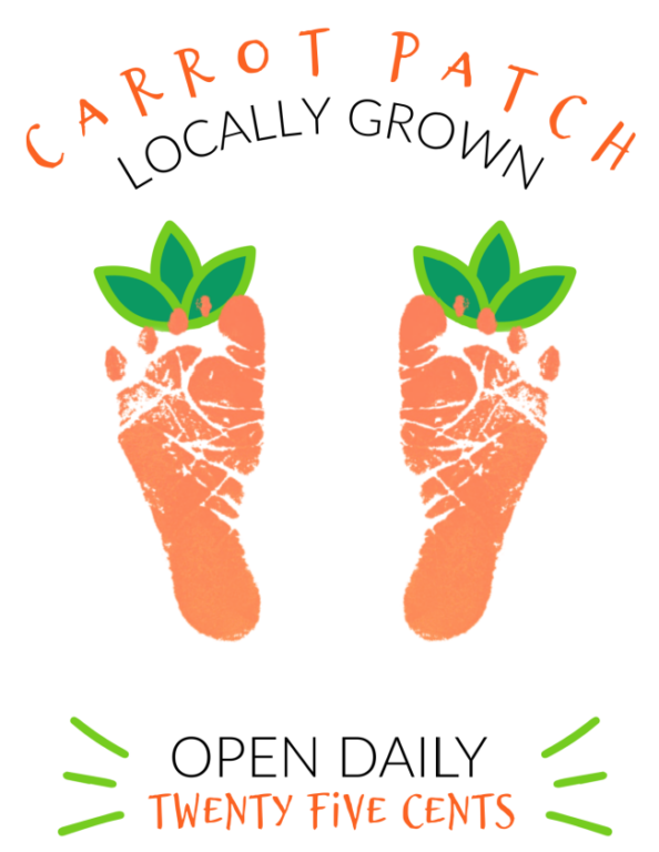 Carrot Footprint Art Free Carrot Patch Printable