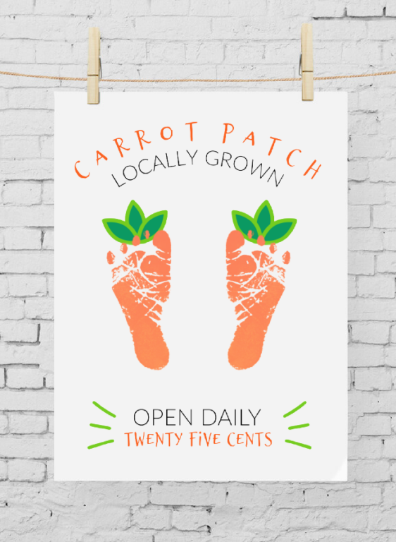 Carrot Footprint Art Free Carrot Patch Printable