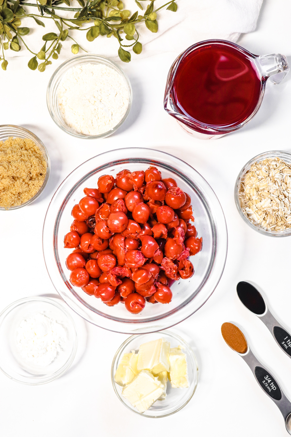 ingredients for a cherry crisp recipe