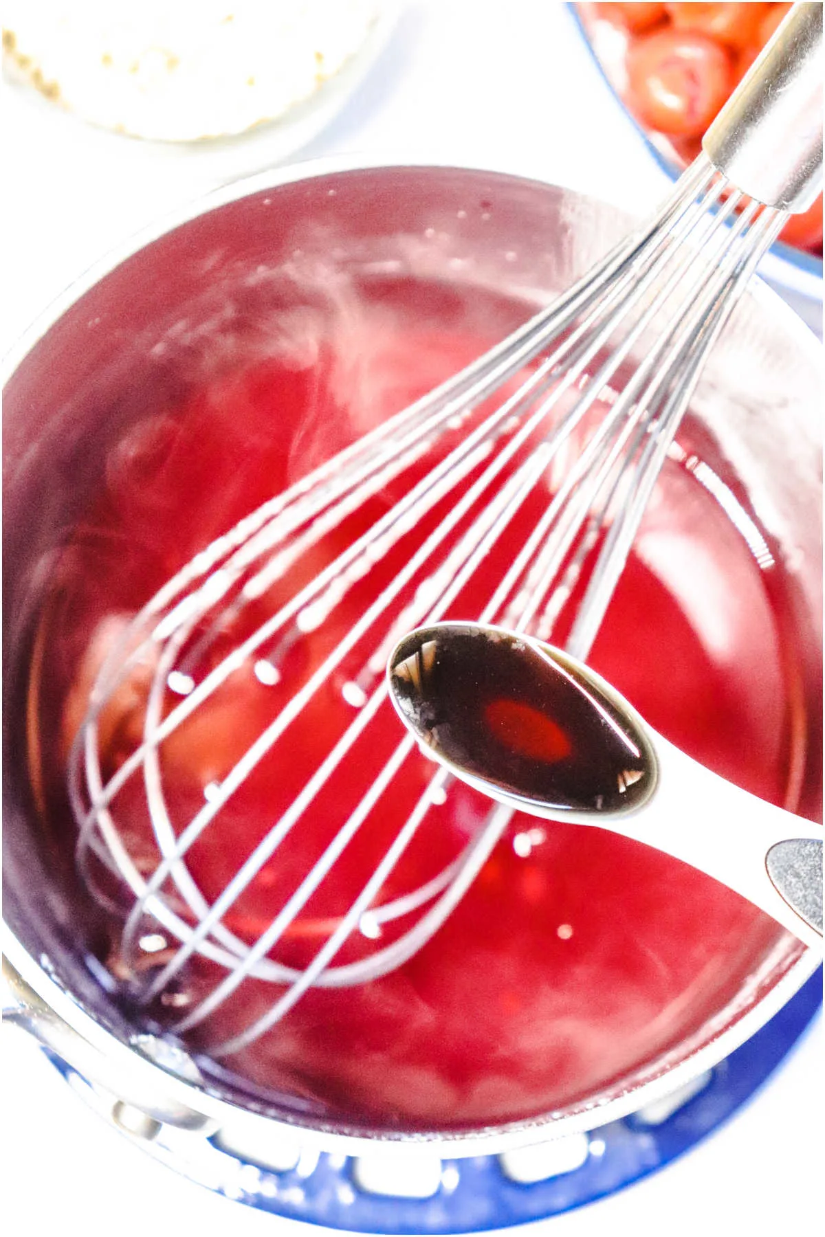 vanilla added to the cherry mixture