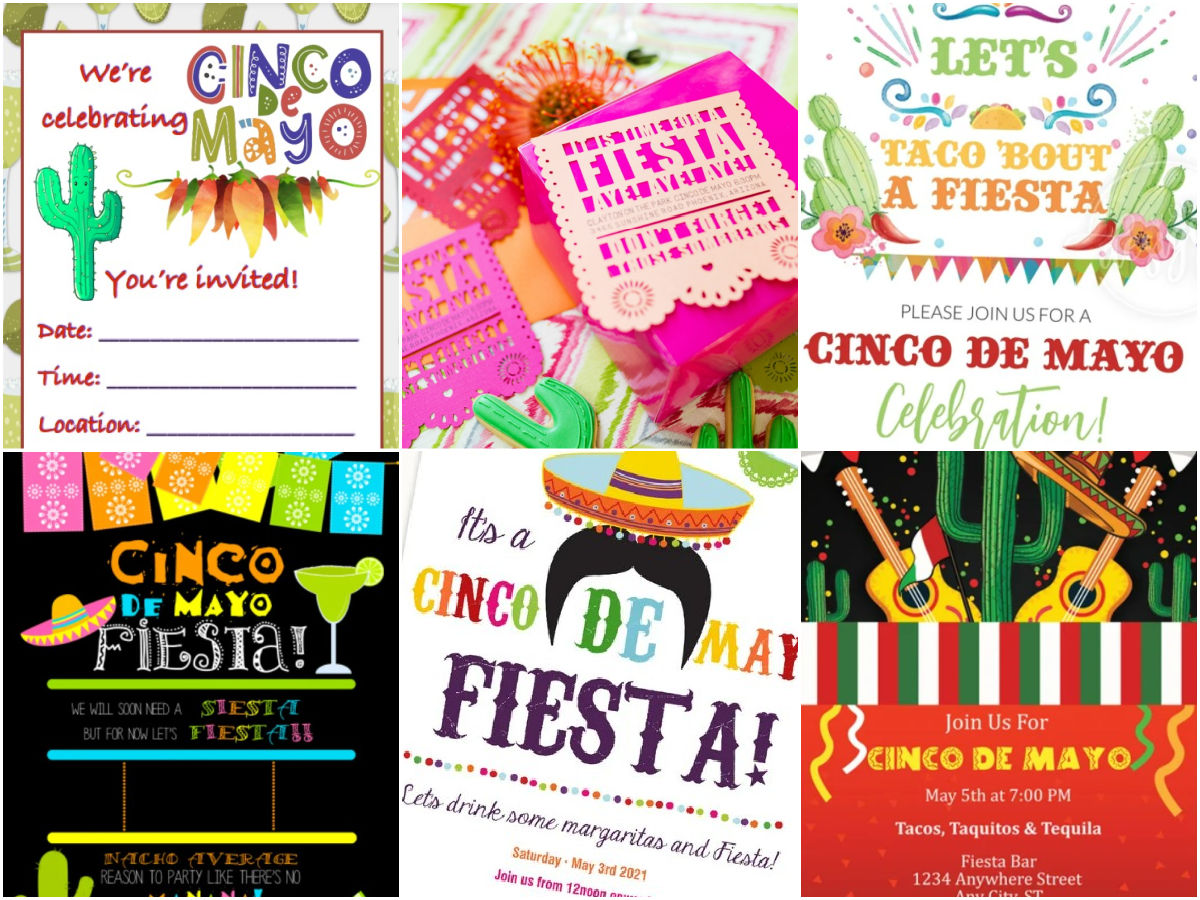 Collage of Cinco De Mayo Invitations