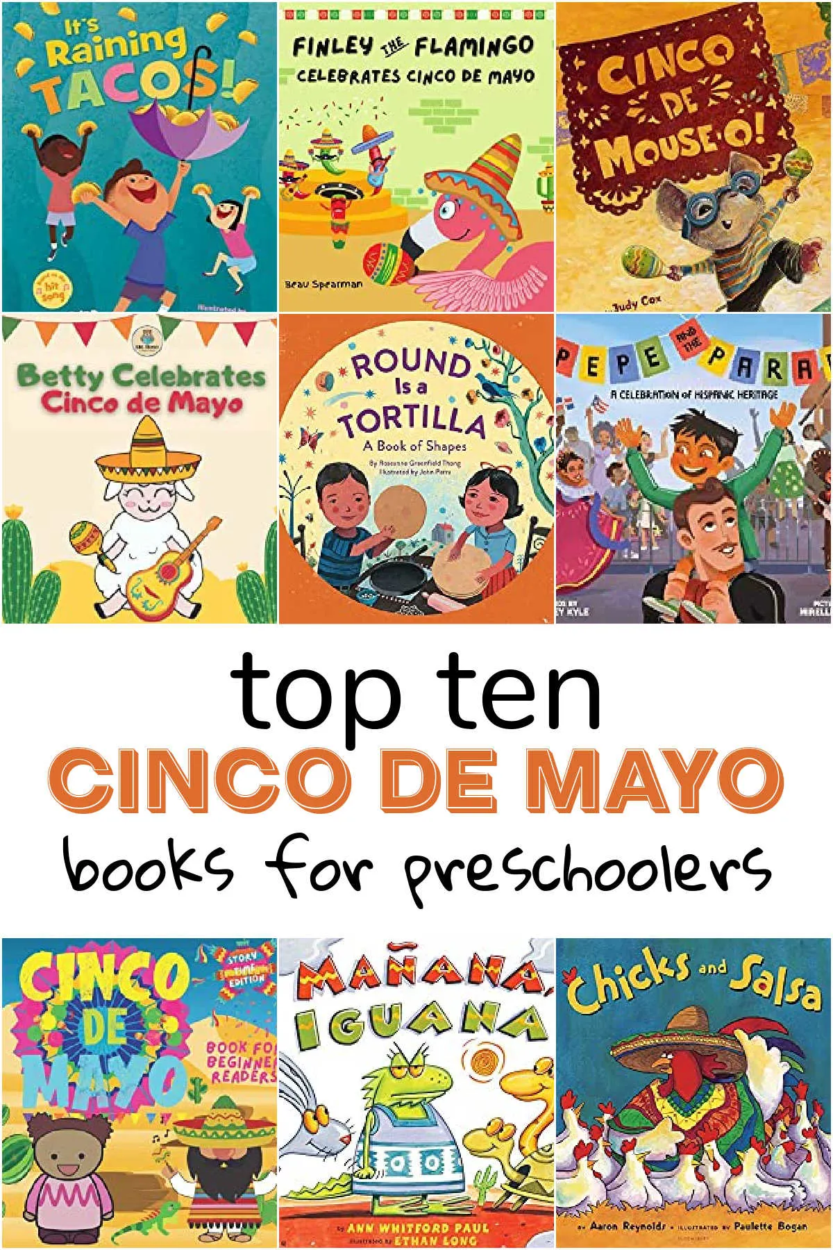 Collage of Cinco de Mayo Books for Preschoolers
