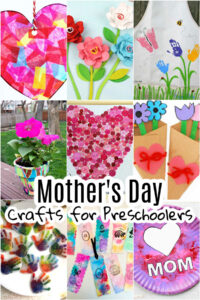 Collage of Mother's Day Crafts for Preschoolers