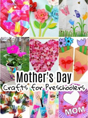 Collage of Mother's Day Crafts for Preschoolers