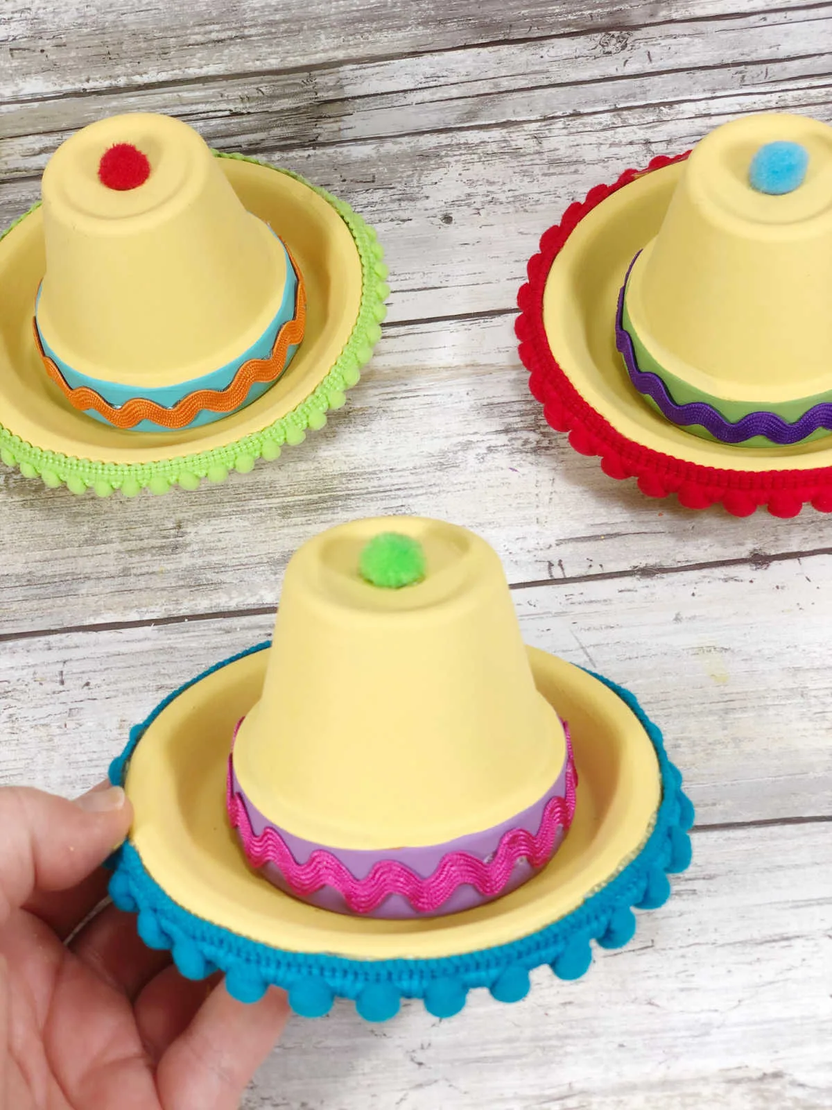 FInished Clay Pot Sombrero Crafts