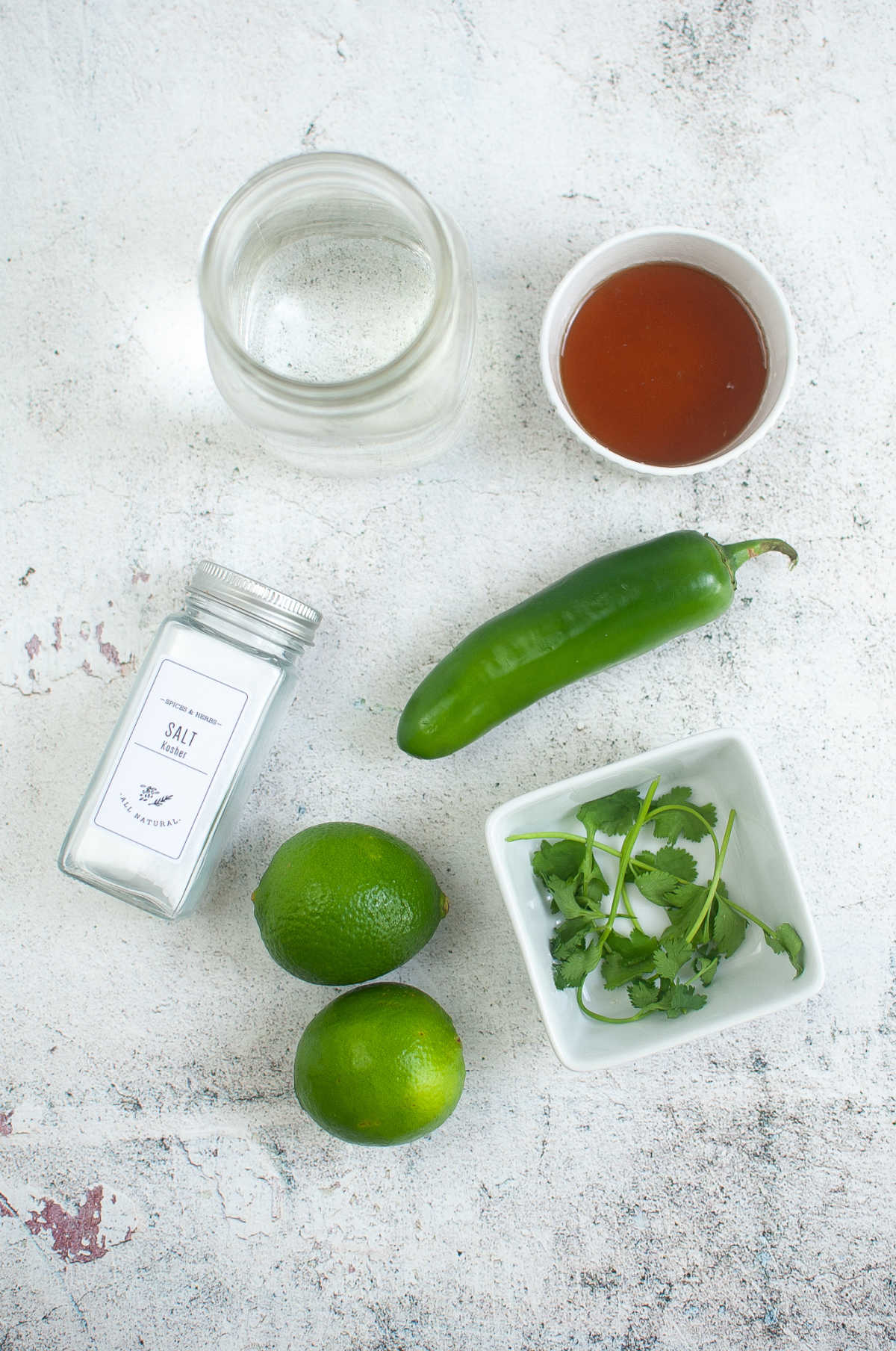 Ingredients laid out for a Jalapeno Margarita
