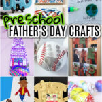 Collage of Preschool Father's Day Crafts