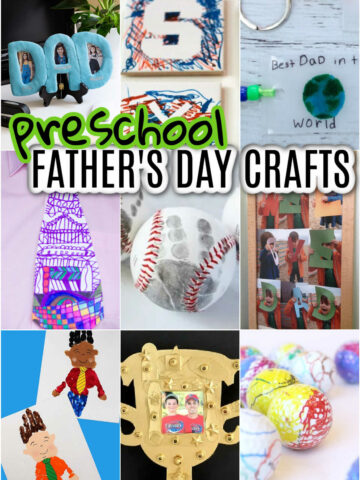 Collage of Preschool Father's Day Crafts