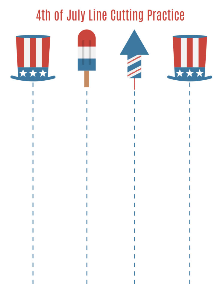 4th of July Line Cutting Practice Straight | Today's Creative Ideas