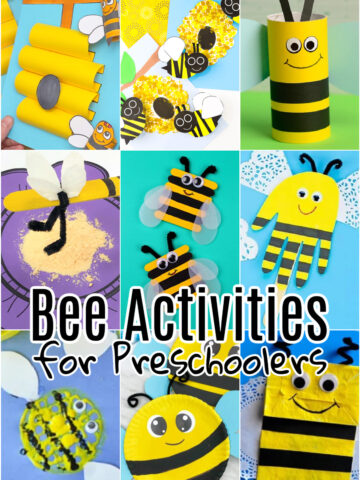 Collage of Bee Activities for Preschoolers