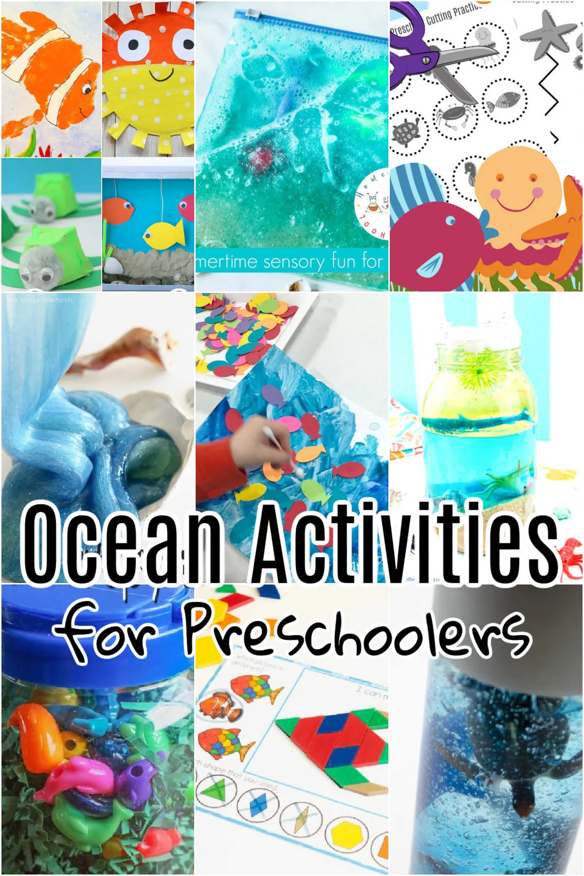 Collage of Ocean Activities for Preschoolers