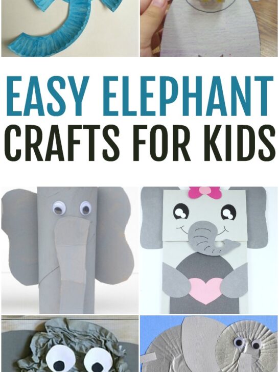 Collage of Elephant Crafts for Kids