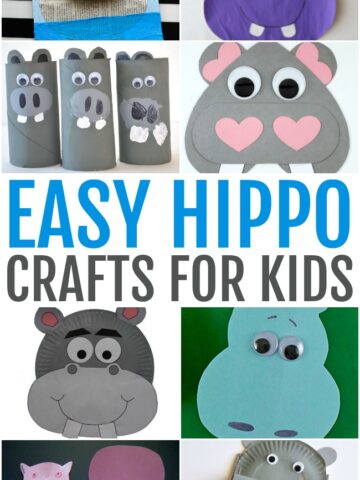 Collage of Hippo Crafts for Kids
