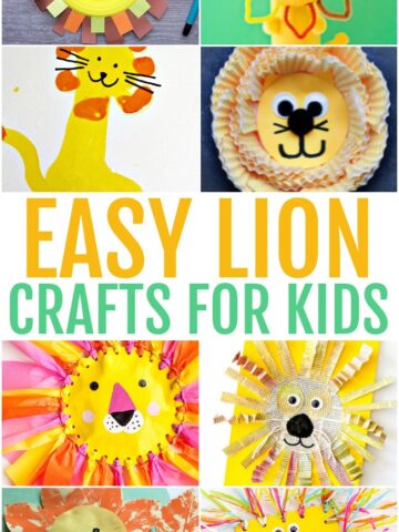 Collage of Easy Lion Crafts for Kids