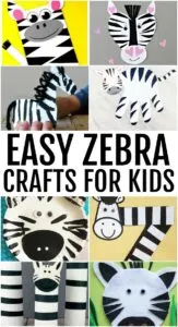 Collage of Zebra Crafts for Kids