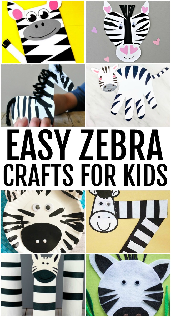 Collage of Zebra Crafts for Kids
