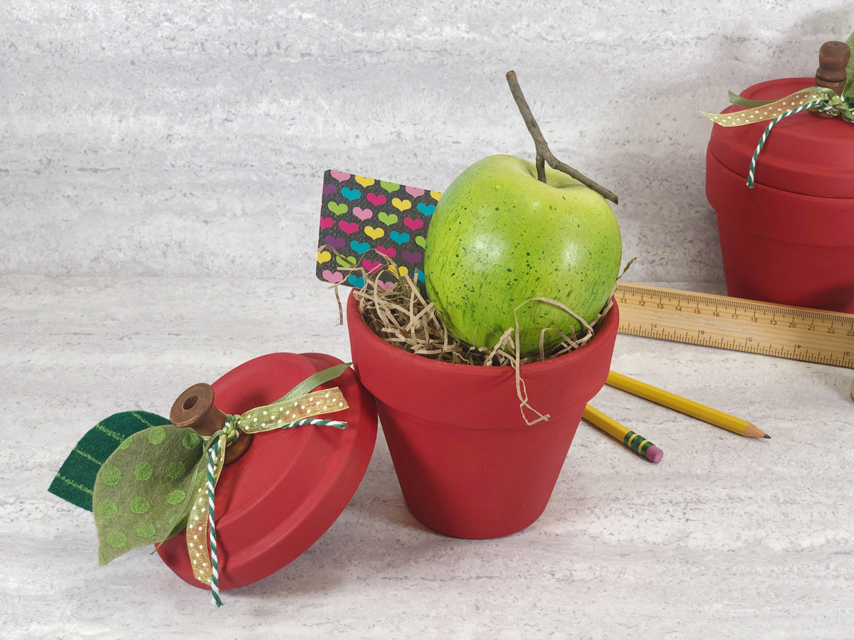 Terra Cotta Pot Apple Craft - Teacher Gift Idea