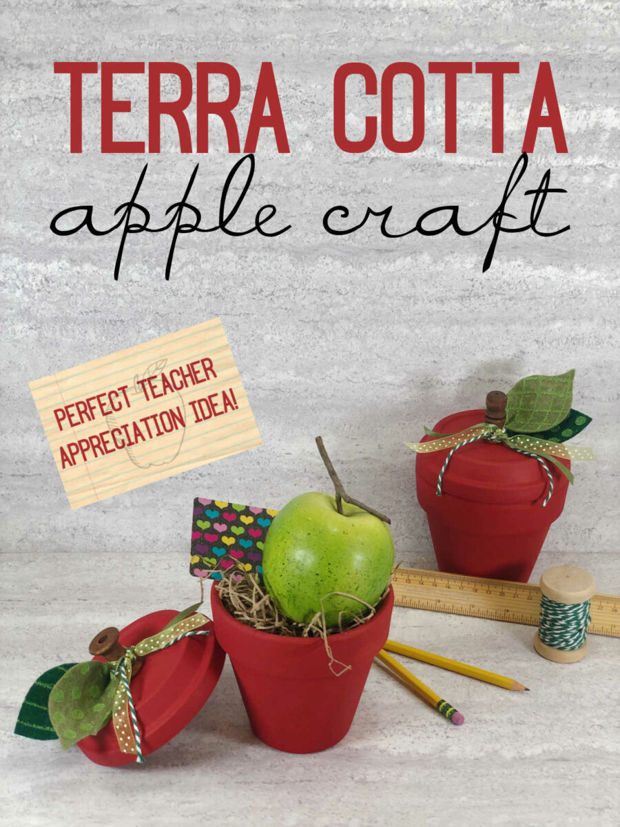 Terra Cotta Pot Apple Craft Teacher Gift Idea