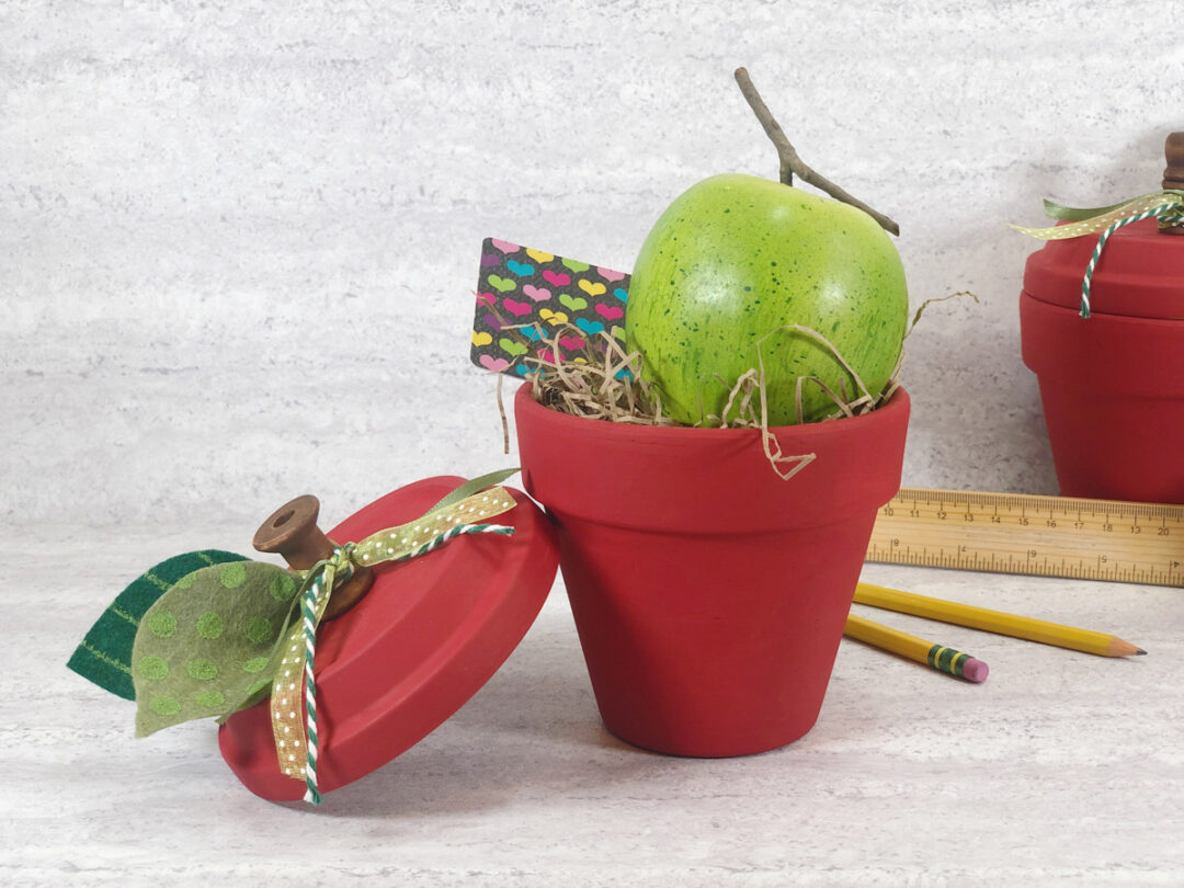 Terra Cotta Pot Apple Craft Teacher Gift Idea