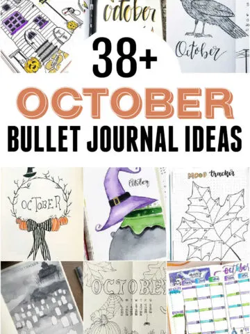 Collage of October Bullet Journal Ideas