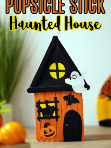 Finished results for a popsicle stick haunted house craft