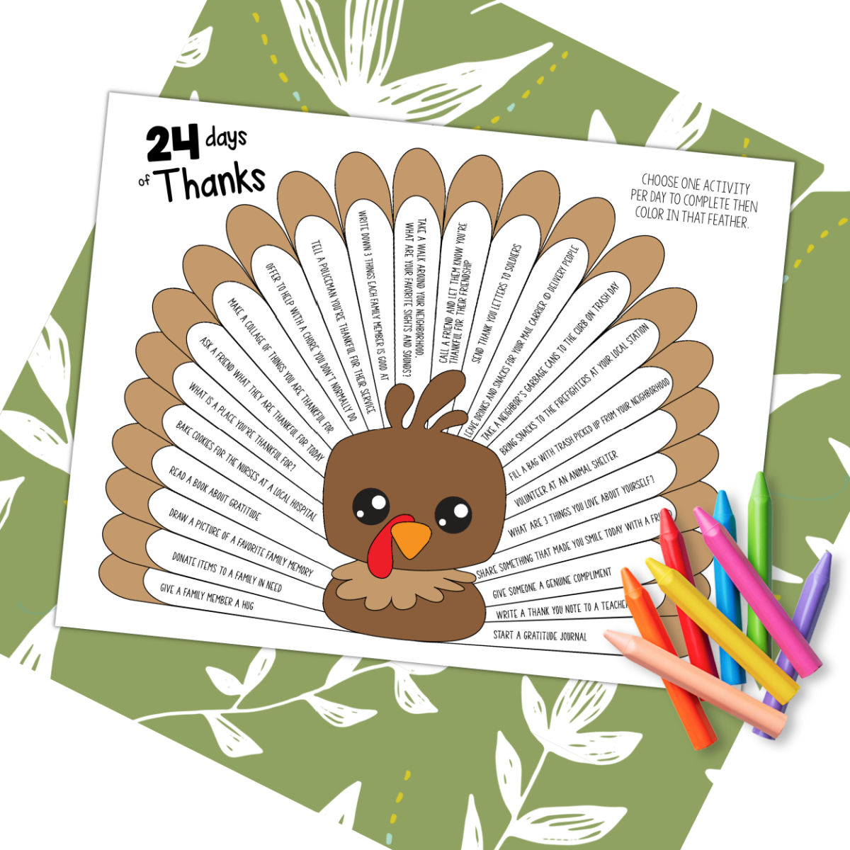 Hero image of the 24 days of thanks and giving printable