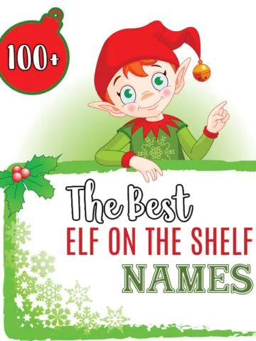 Elf on the sign that says The Best Elf on the Shelf Names