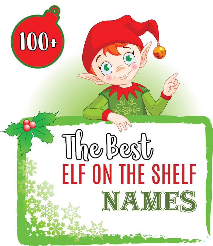 Elf on the sign that says The Best Elf on the Shelf Names