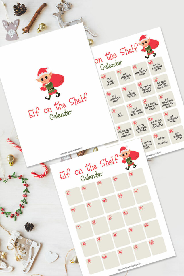 Elf on the Shelf Planning Calendar | Today's Creative Ideas