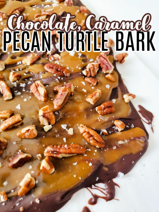 Baking sheet of Pecan Turtle Bark