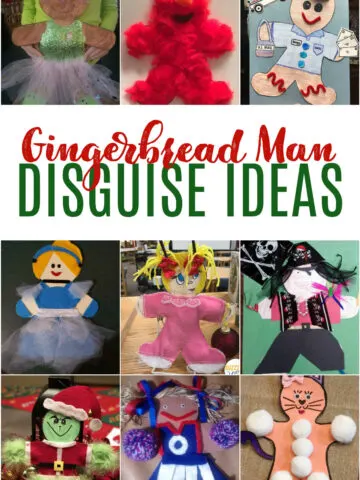 Collage of Gingerbread Man Disguise Ideas