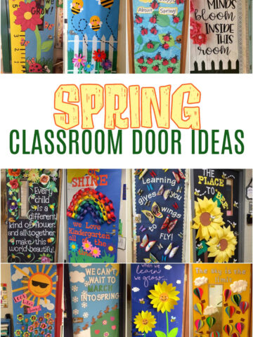 Collage of Classroom Door Ideas for Spring