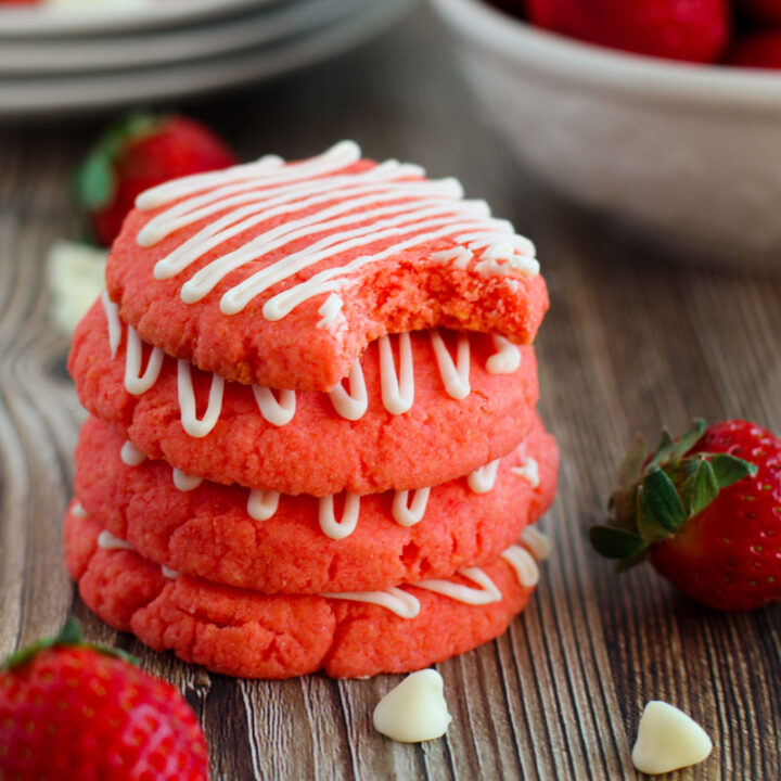 Strawberry Cookies with Cake Mix