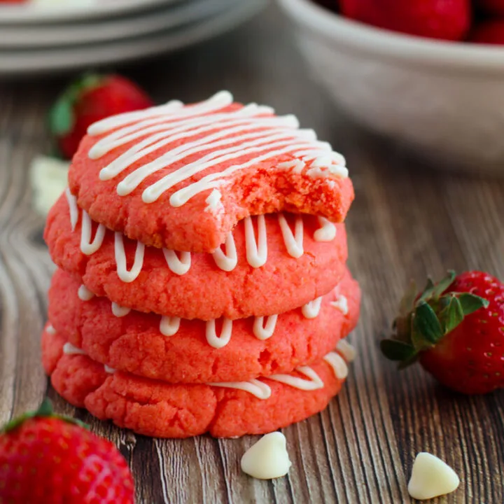 Strawberry Cookies with Cake Mix
