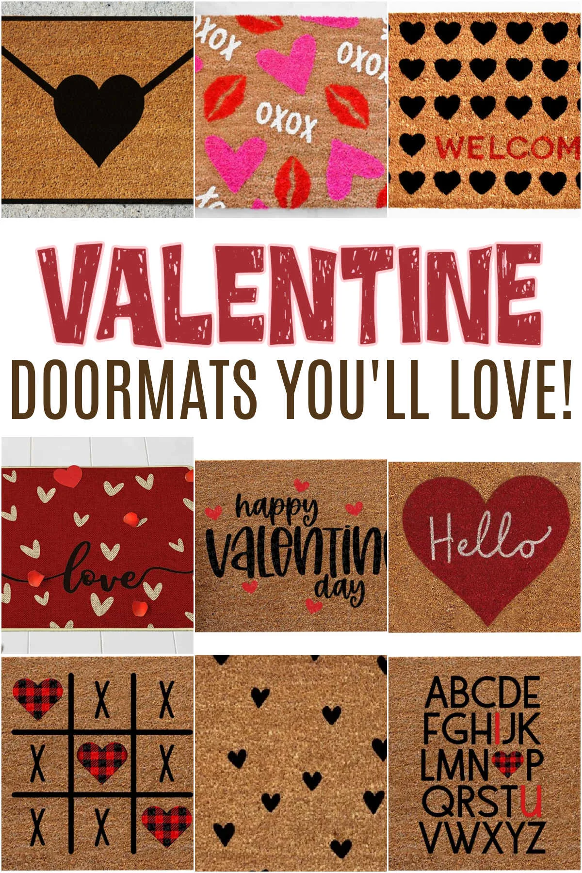 Collage of Valentine Doormats