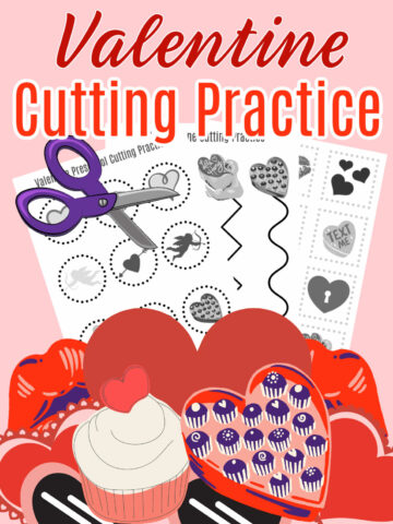Hero image for a Valentine's Day Scissor Cutting Practice post