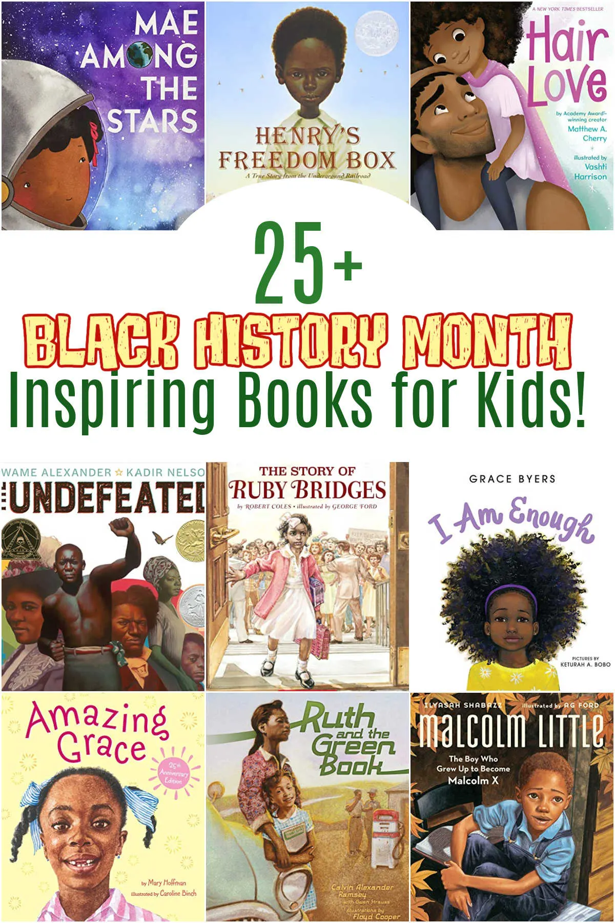 Collage of Black History Month Books for Kids