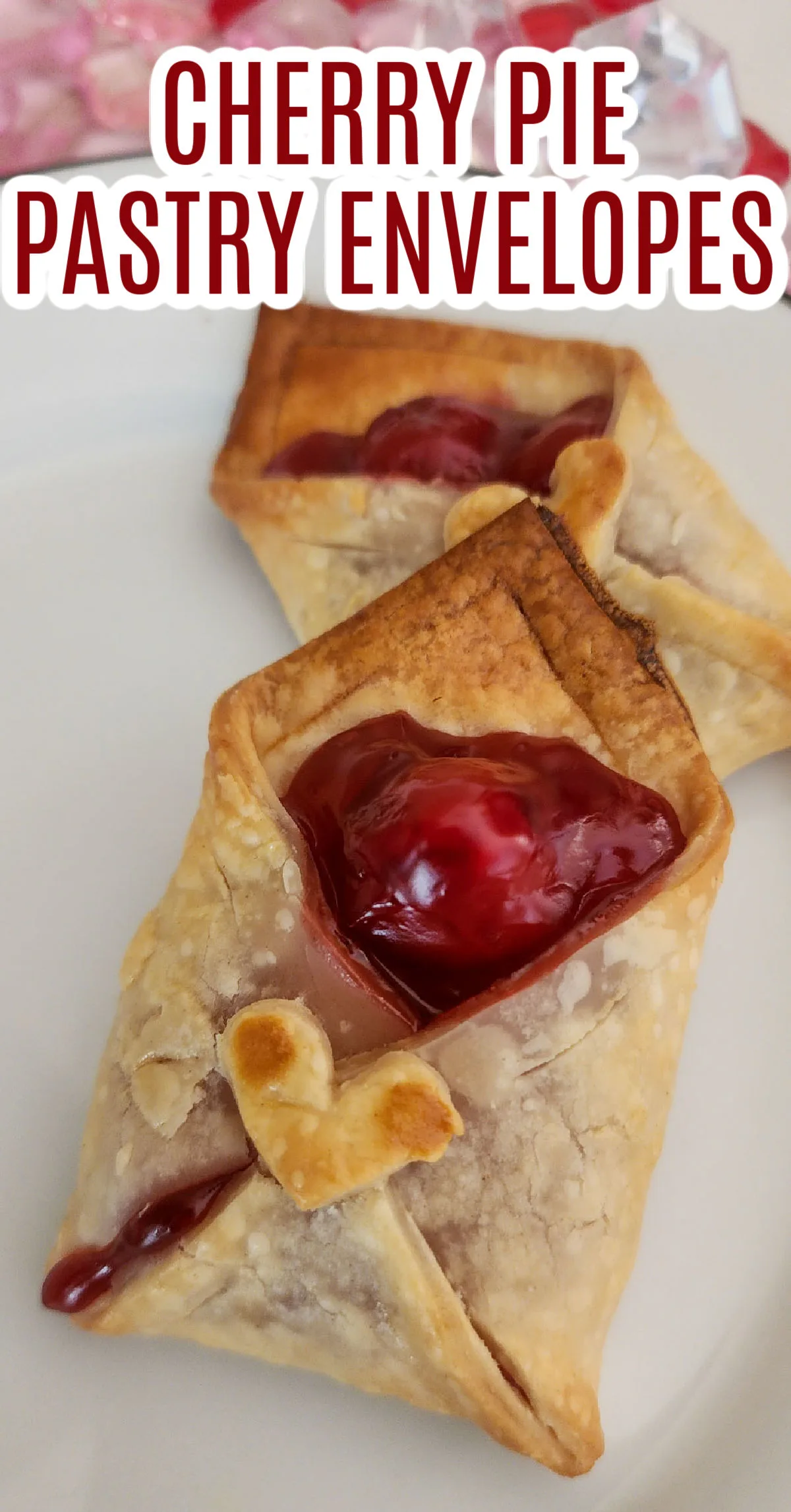Sample of Cherry Pie Pastry Envelopes on a white plate