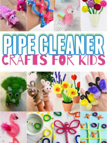 Collage of Pipe Cleaner Crafts for Kids