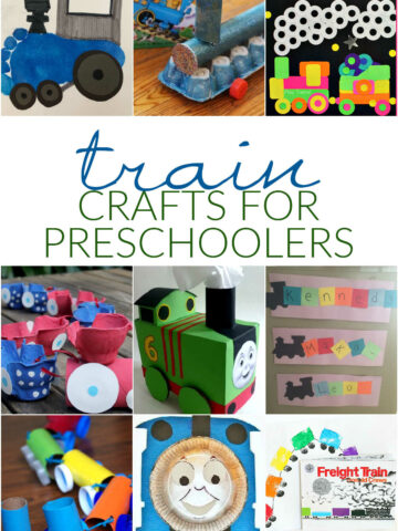 Collage of Train Crafts for Preschoolers