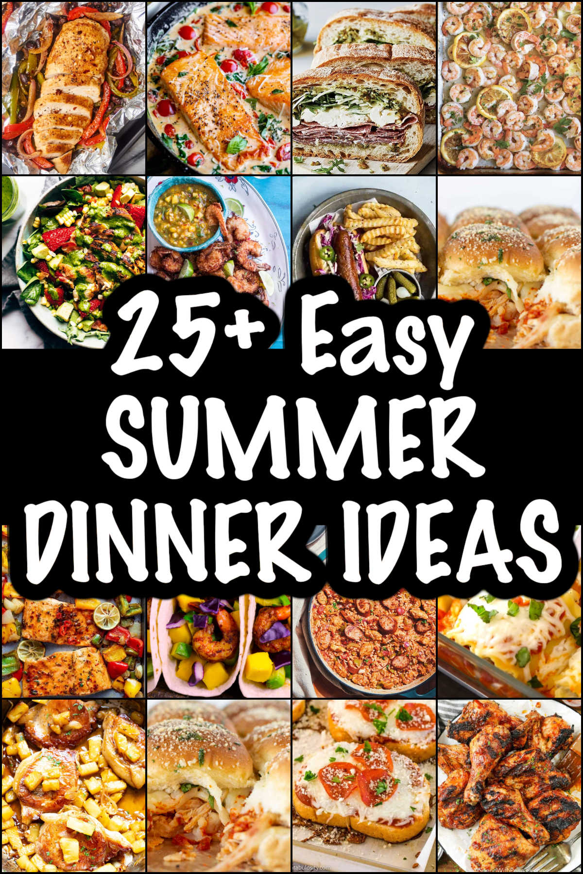 Collage of Easy Summer Dinner Ideas