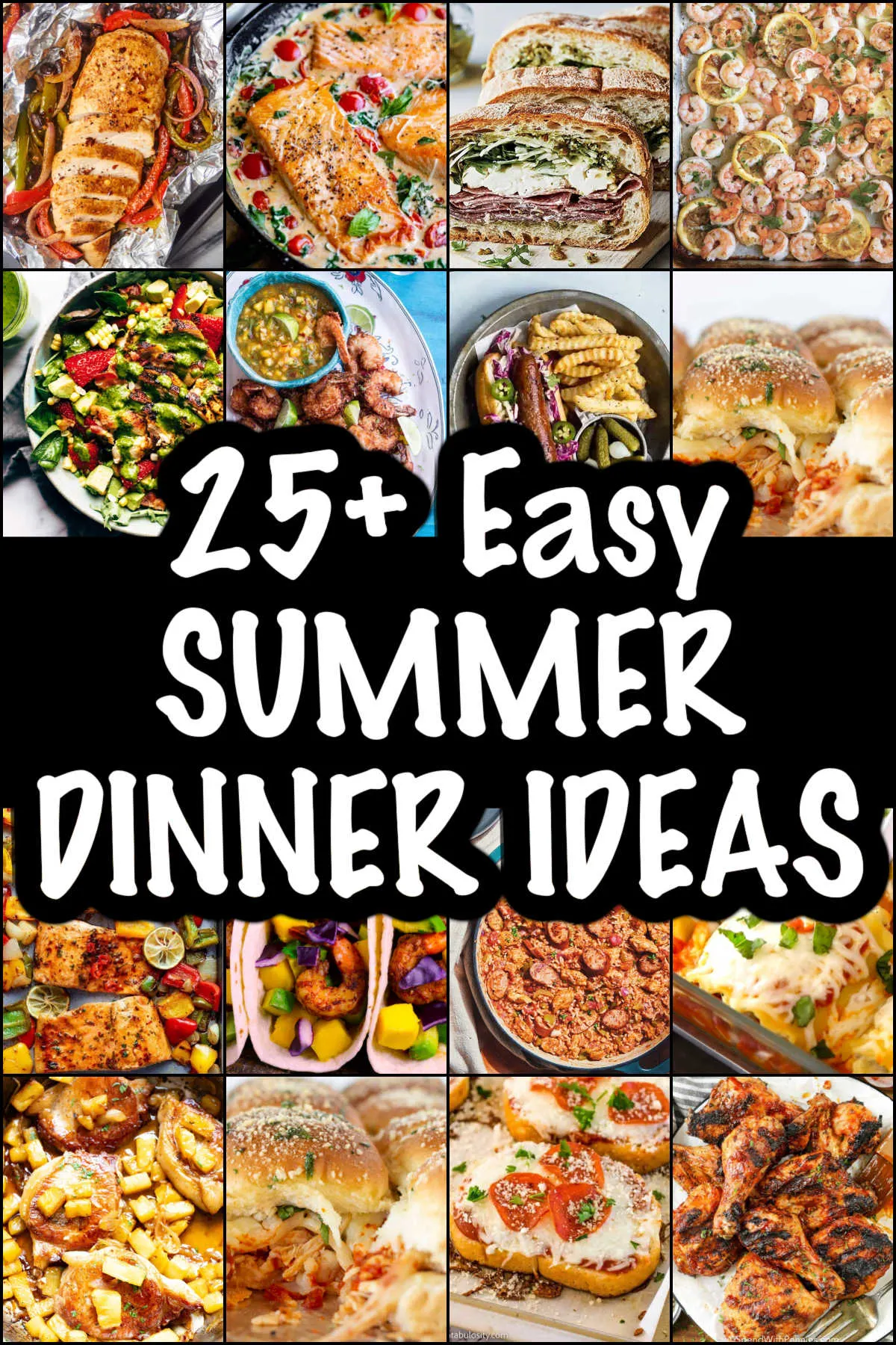 Collage of Easy Summer Dinner Ideas