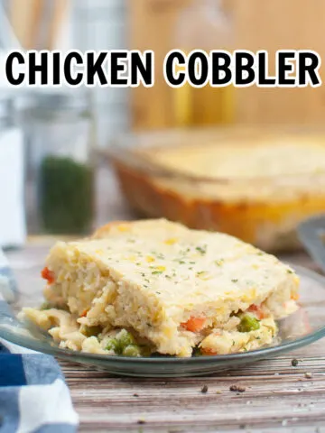 Chicken Cobbler on a clear plate