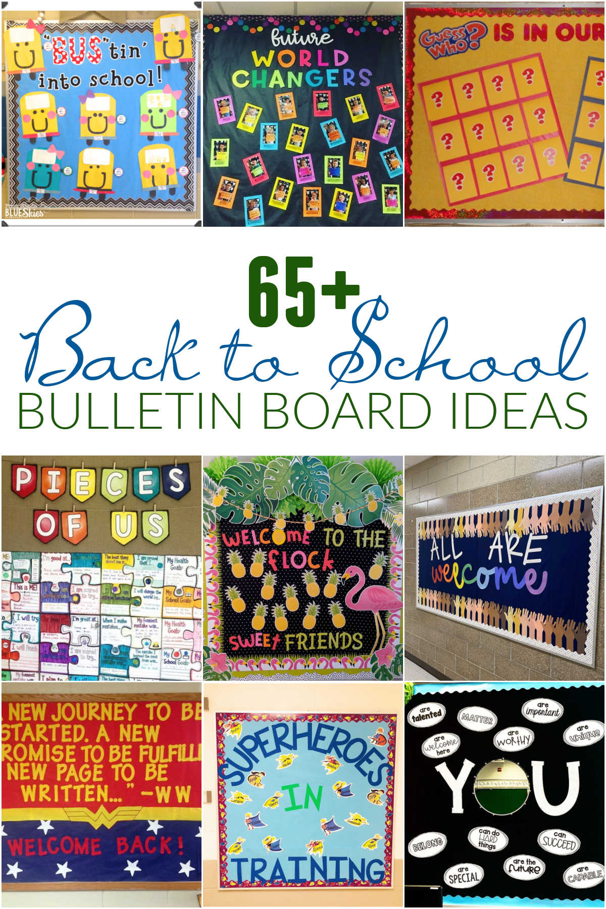 Collage of Back to School Bulletin Board Ideas