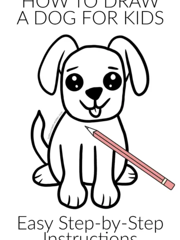 How to draw a cute dog titled with a dog and pencil drawing.