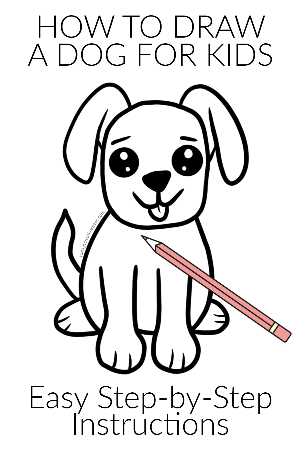 How to Draw a Cute Dog - Easy Drawing Art-saigonsouth.com.vn