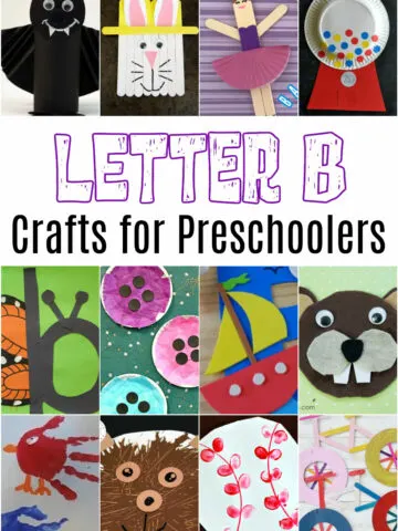 Collage of Letter B Crafts for Preschoolers