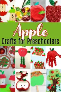 Collage of Apple Crafts for Preschoolers